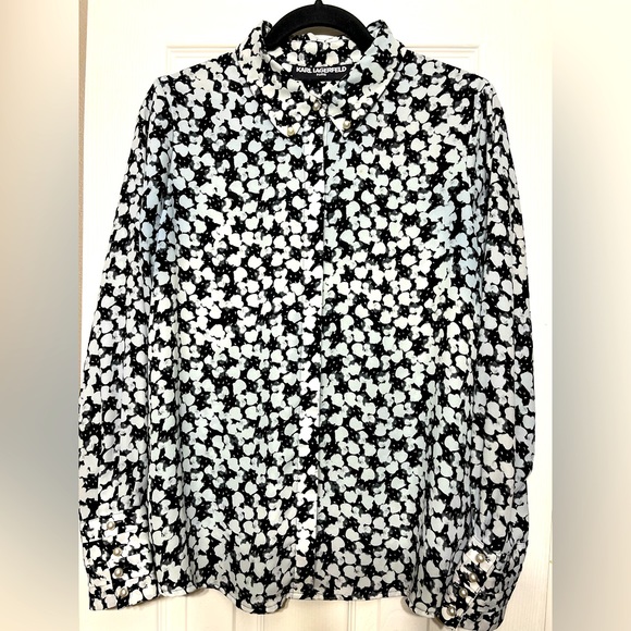 Karl Lagerfled Paris floral blouse - Picture 1 of 7